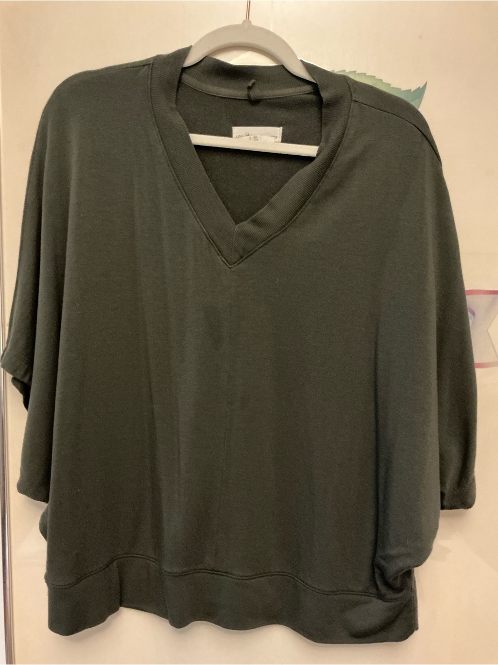 Lou & Grey Olive Green Knit Top with V-Neck